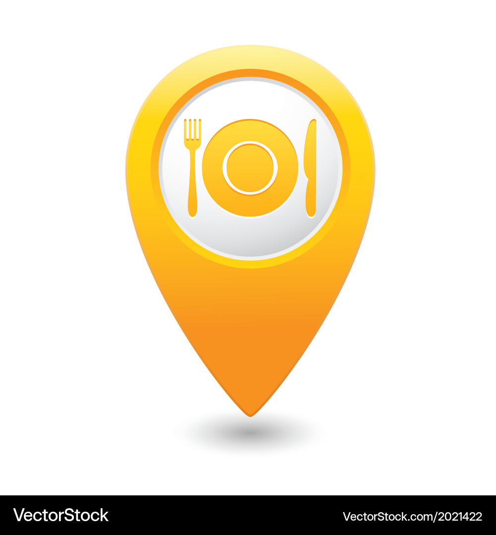 Restaurant Map Pointer Icon Vector Image