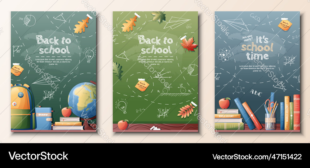 School banners set back to knowledge Royalty Free Vector