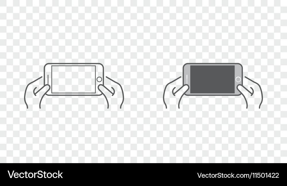 Set icons with hands holding smart device Vector Image