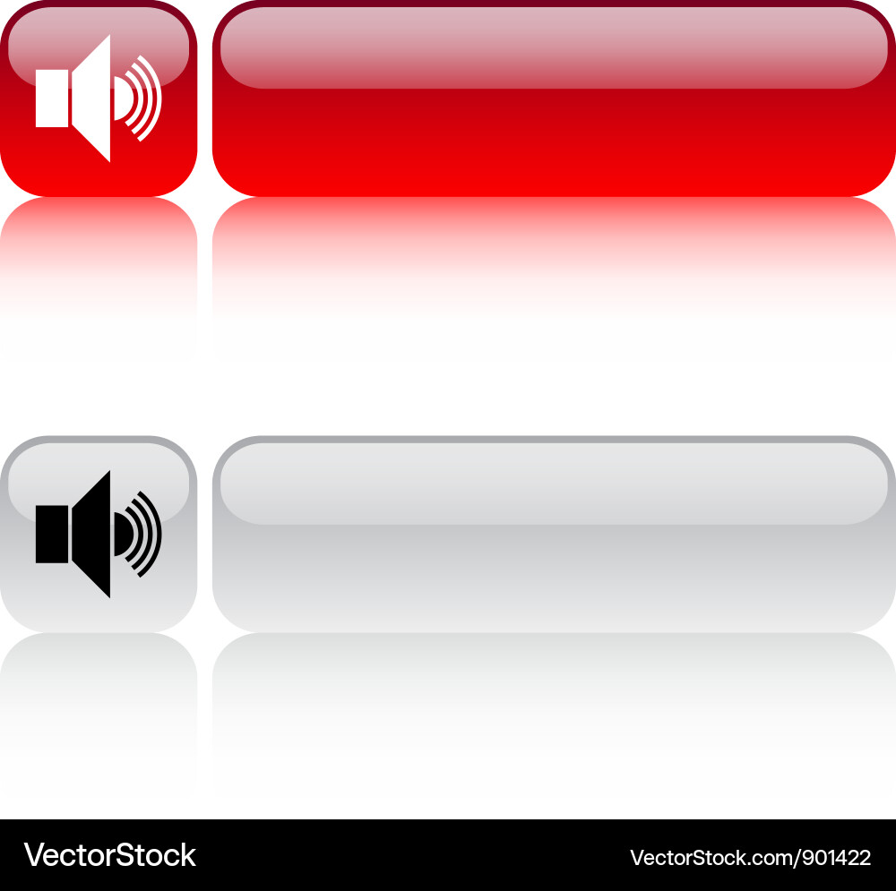Sound volume square button vector image