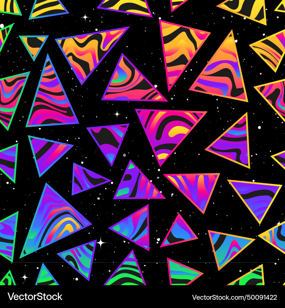 Spectrum colour triangle seamless pattern Spectrum colour triangle seamless pattern vector image