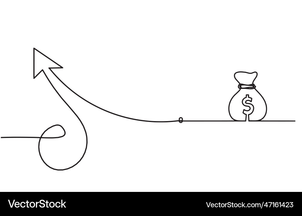 Abstract continuous lines arrows and dollar Vector Image