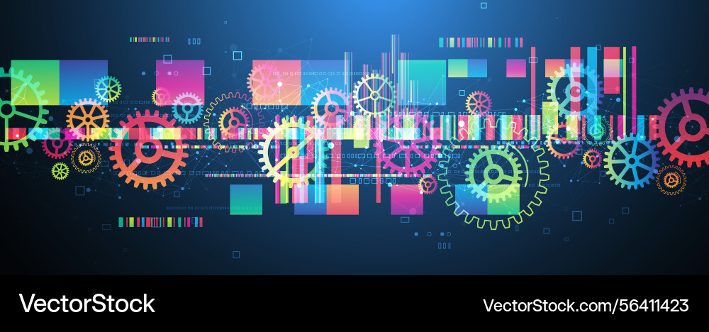 Abstract technological background with colored Abstract technological background with colored vector image