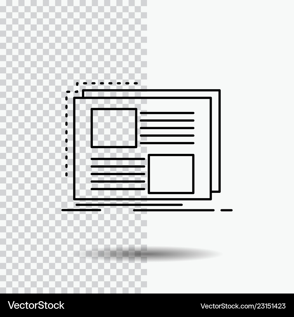 Content design frame page text line icon Content design frame page text line icon vector image