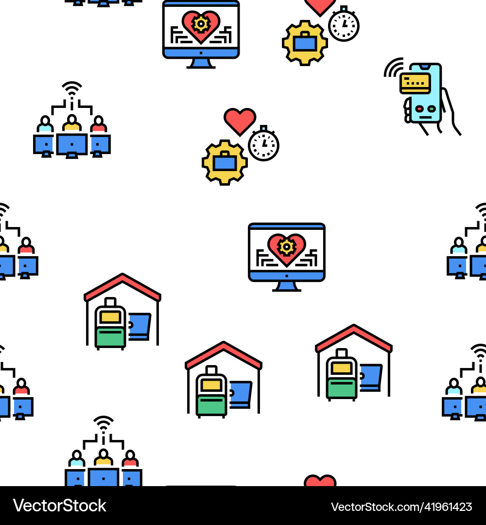 Digital nomad worker seamless pattern Digital nomad worker seamless pattern vector image