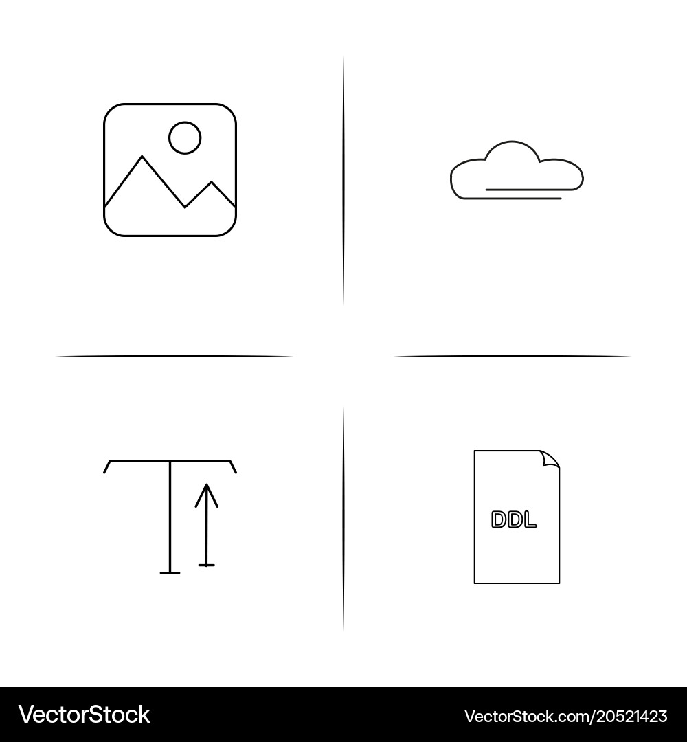Files and folders sign simple linear icons set vector image