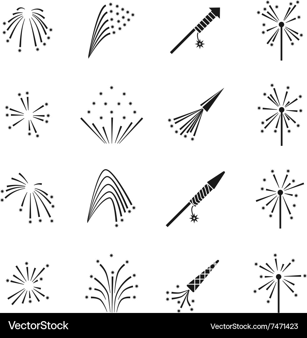 Firework Explosion Set vector image