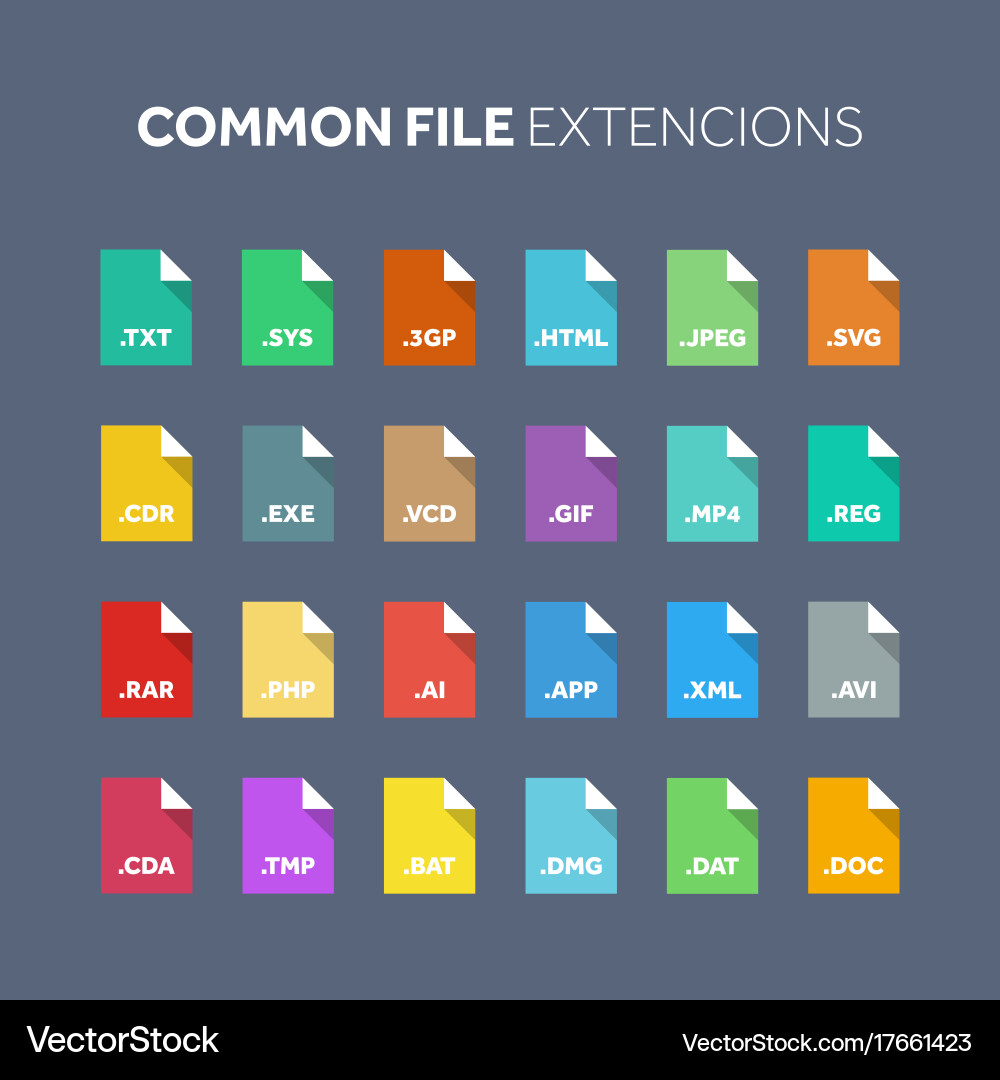 Flat Style Icon-Set Quellcode Programmierdatei Vektorbild