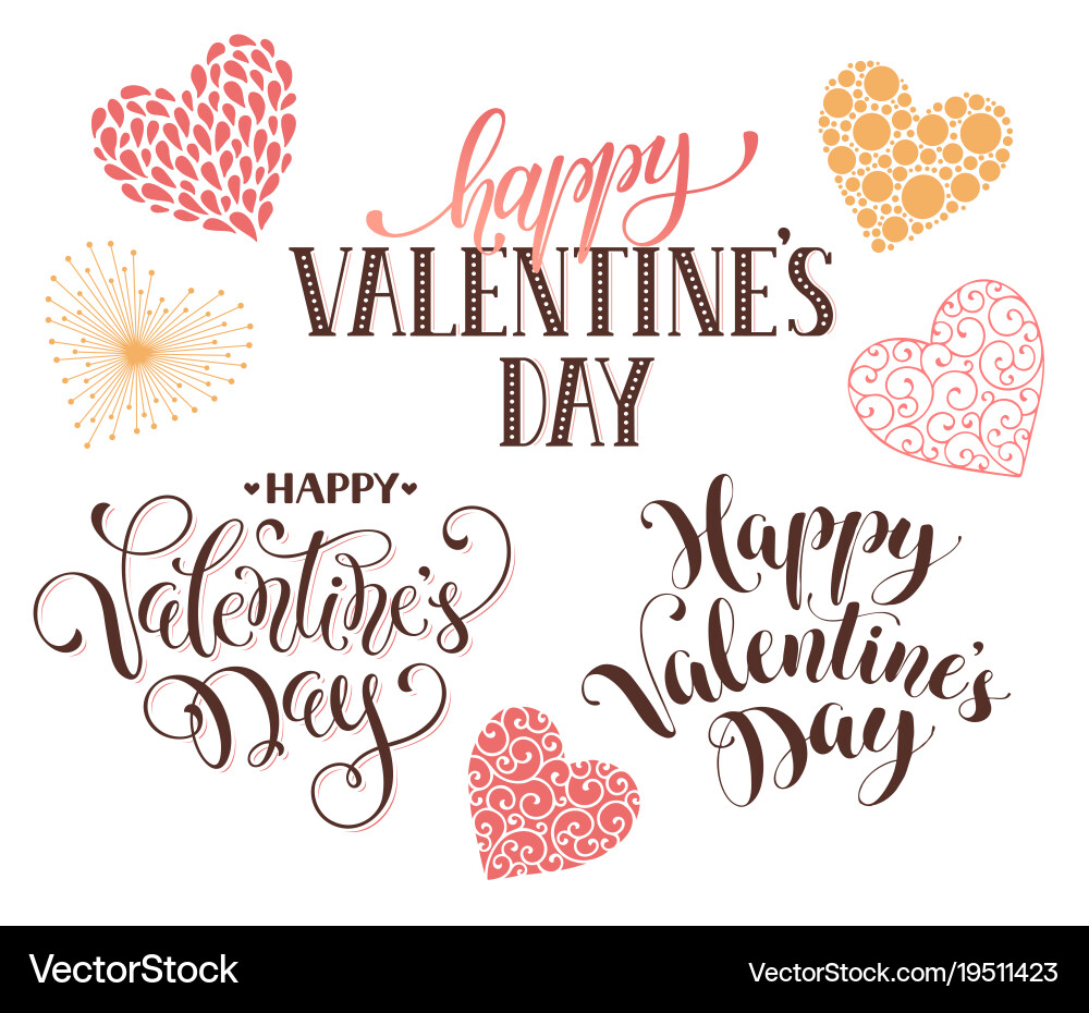 Happy valentine day phrases Royalty Free Vector Image
