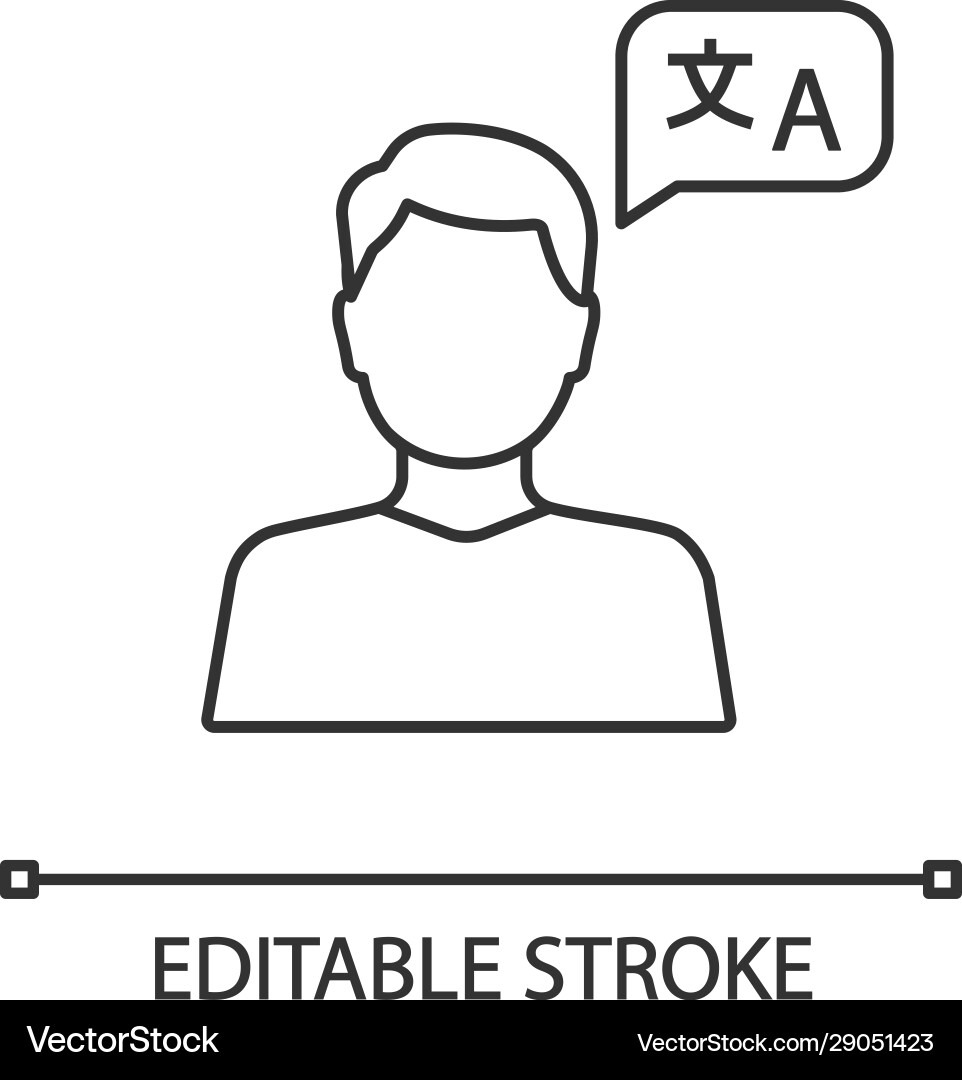 Language Skills Icon - Linear Style vector image