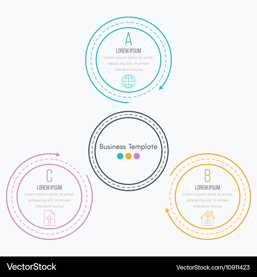Linear Step Infographic Element Vector Image