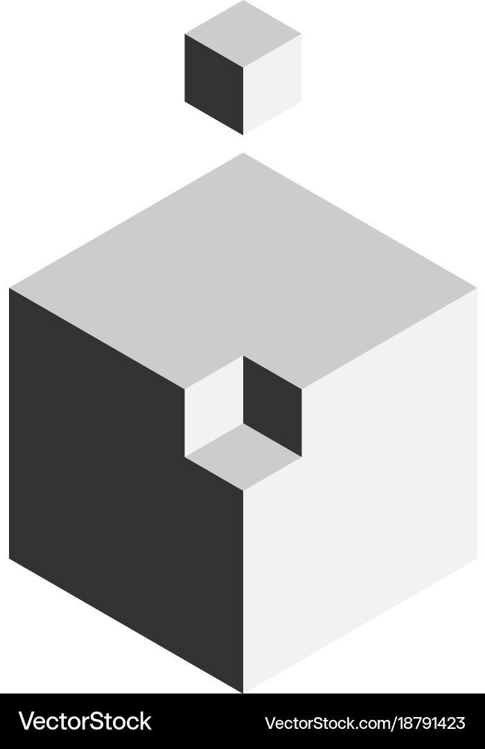 Lösungsdesign-Element Konzeptblock von 3d cubes Vektorbild