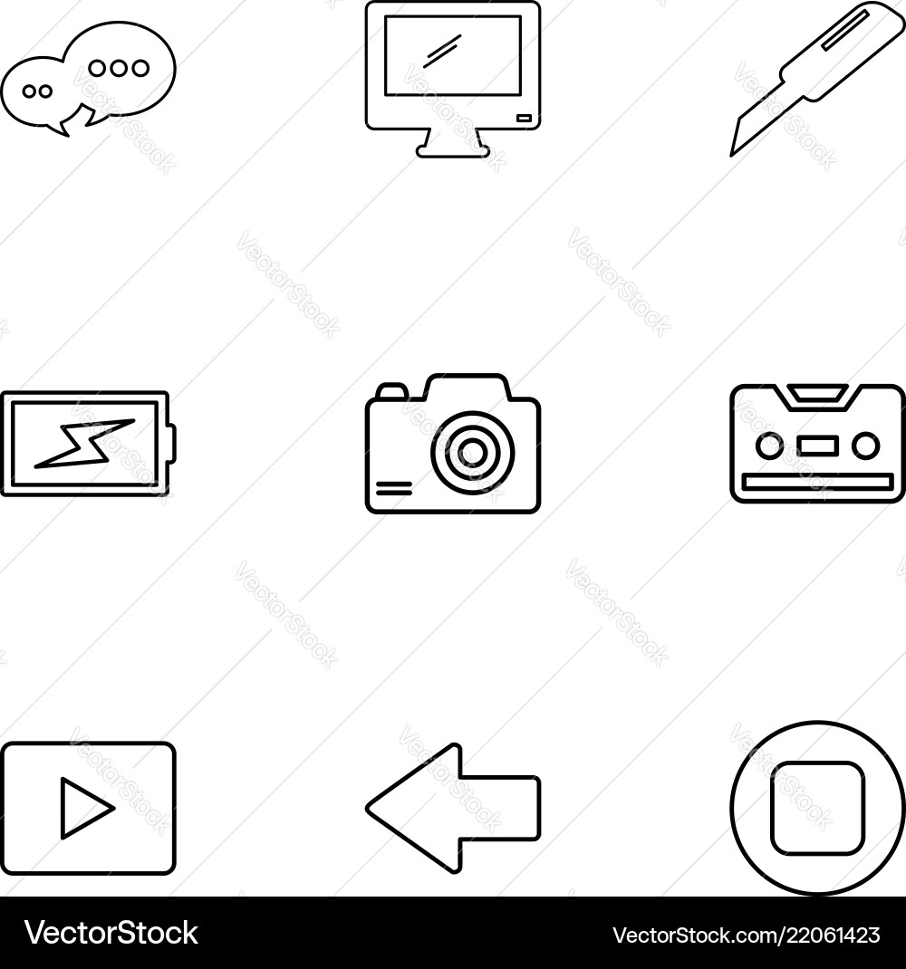 Message monitor cutter battery click cassette Vector Image
