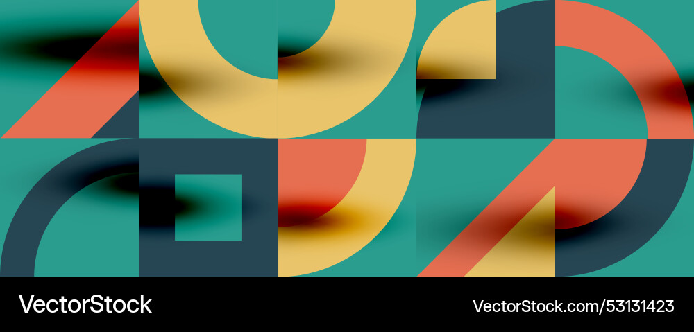 Neo memphis geometric pattern with circles Vector Image