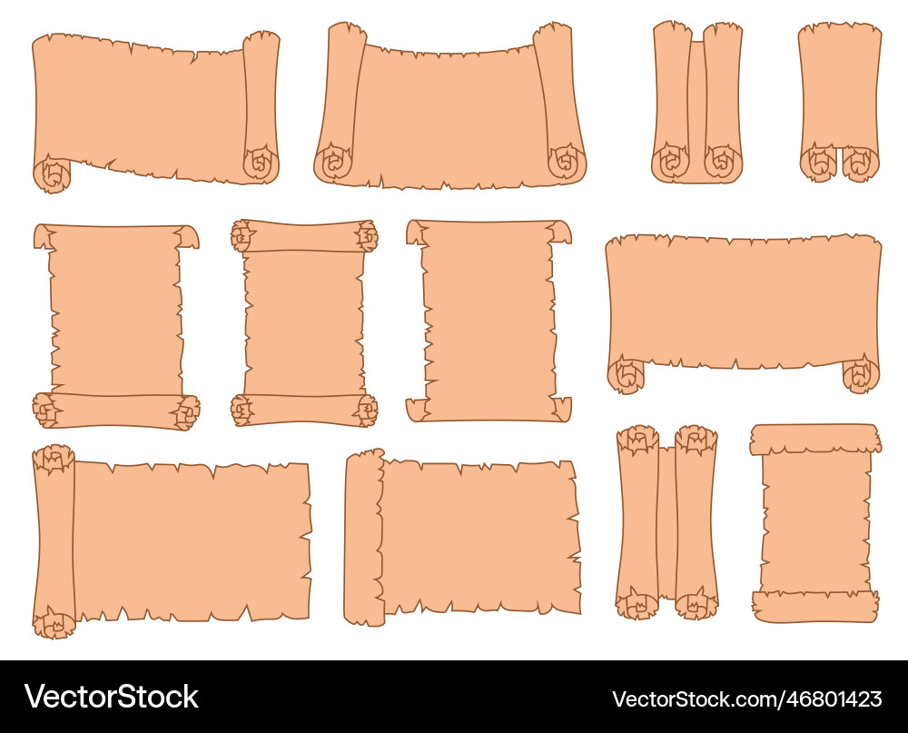 Old scroll design isolated on white background Vector Image