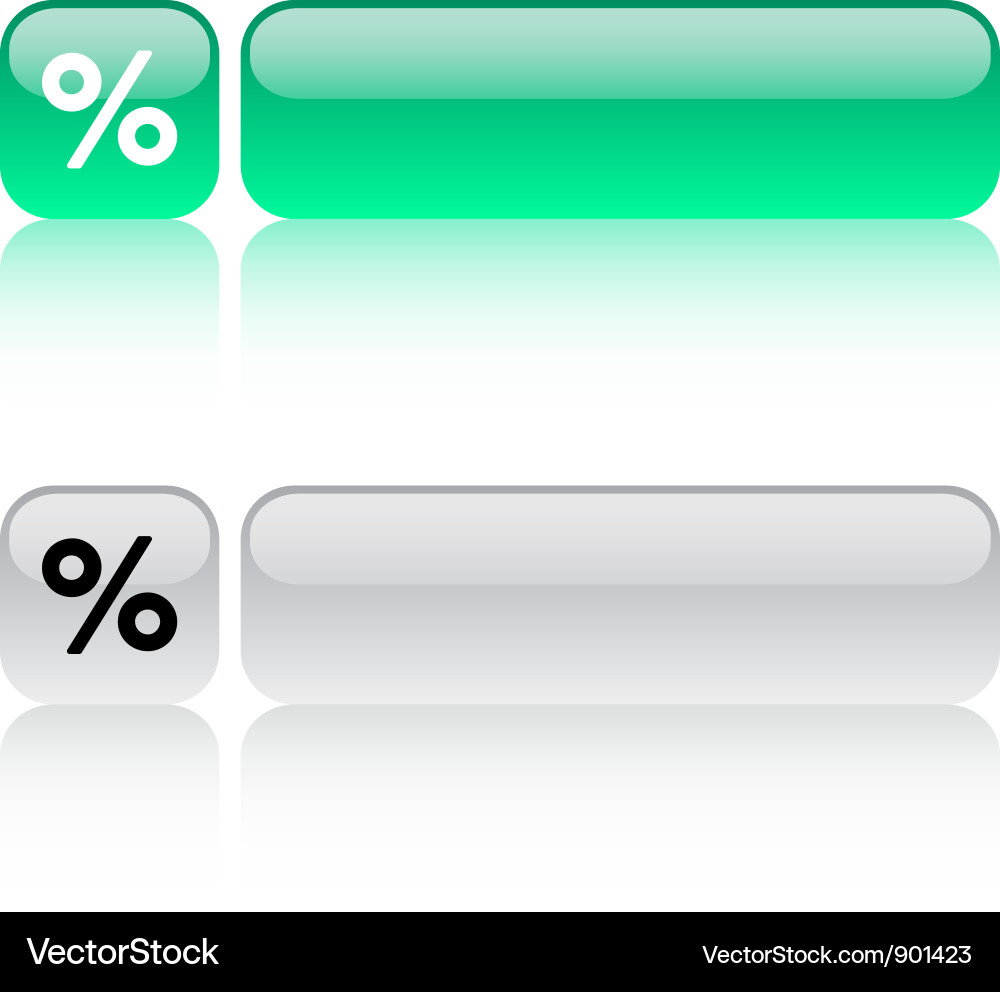 Percent square button Vector Image