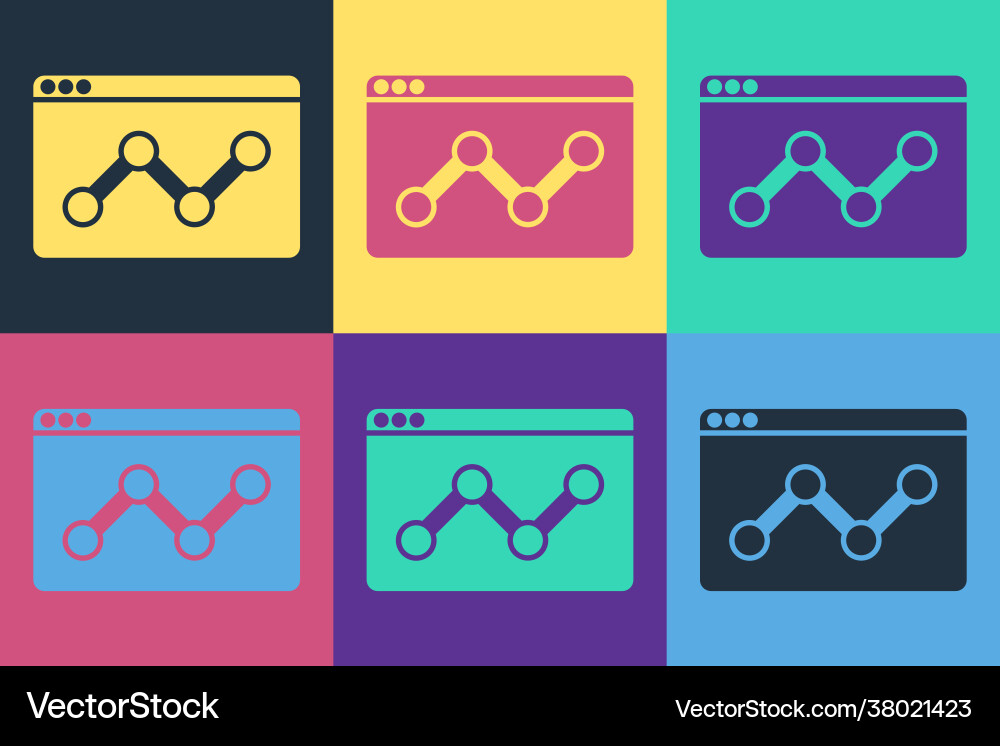 Pop art web analytics information and development Pop art web analytics information and development Vector Image