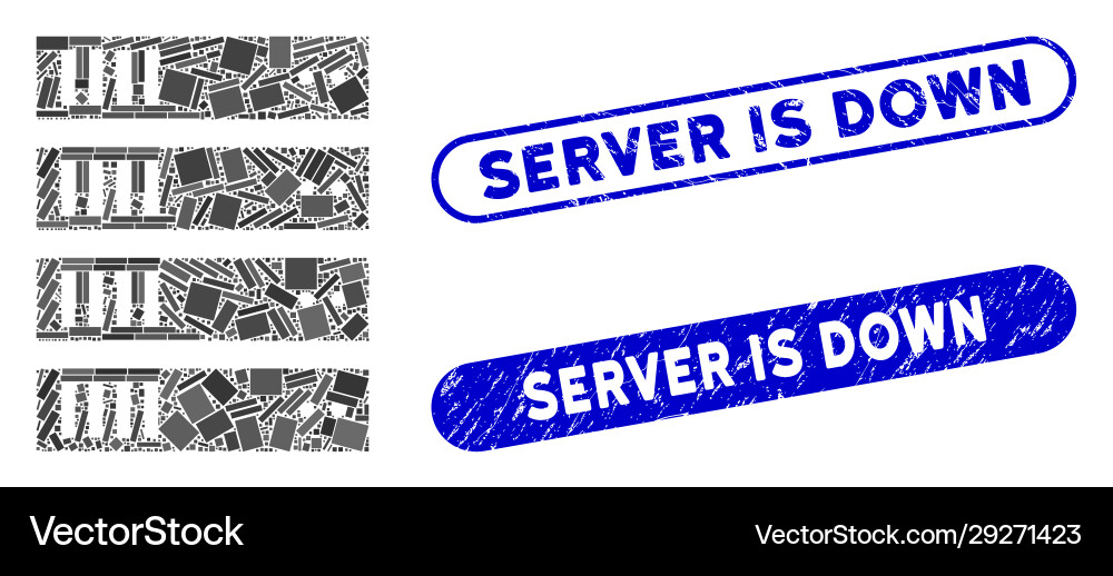 Rectangle mosaic server with distress Rectangle mosaic server with distress vector image