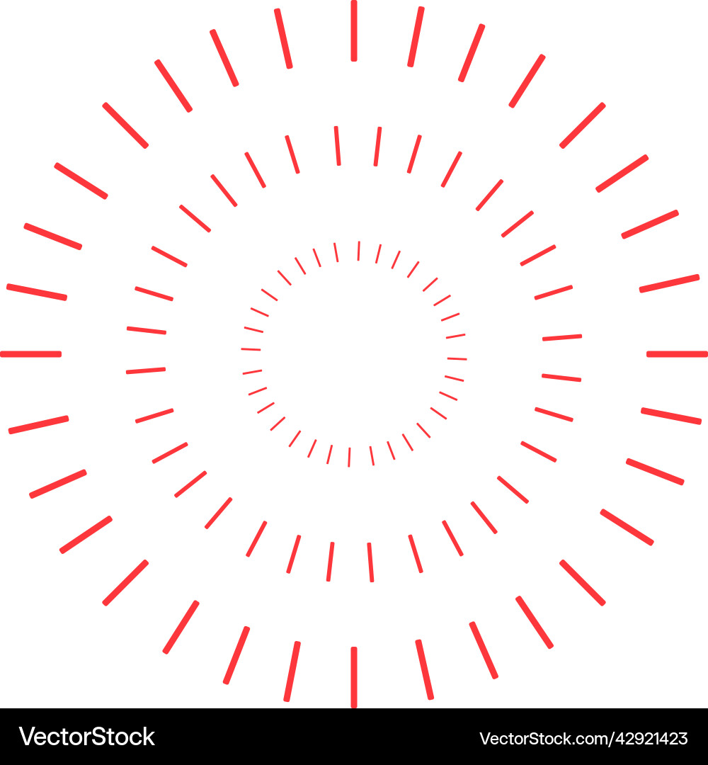 Red abstract circular pattern semi flat color vector image