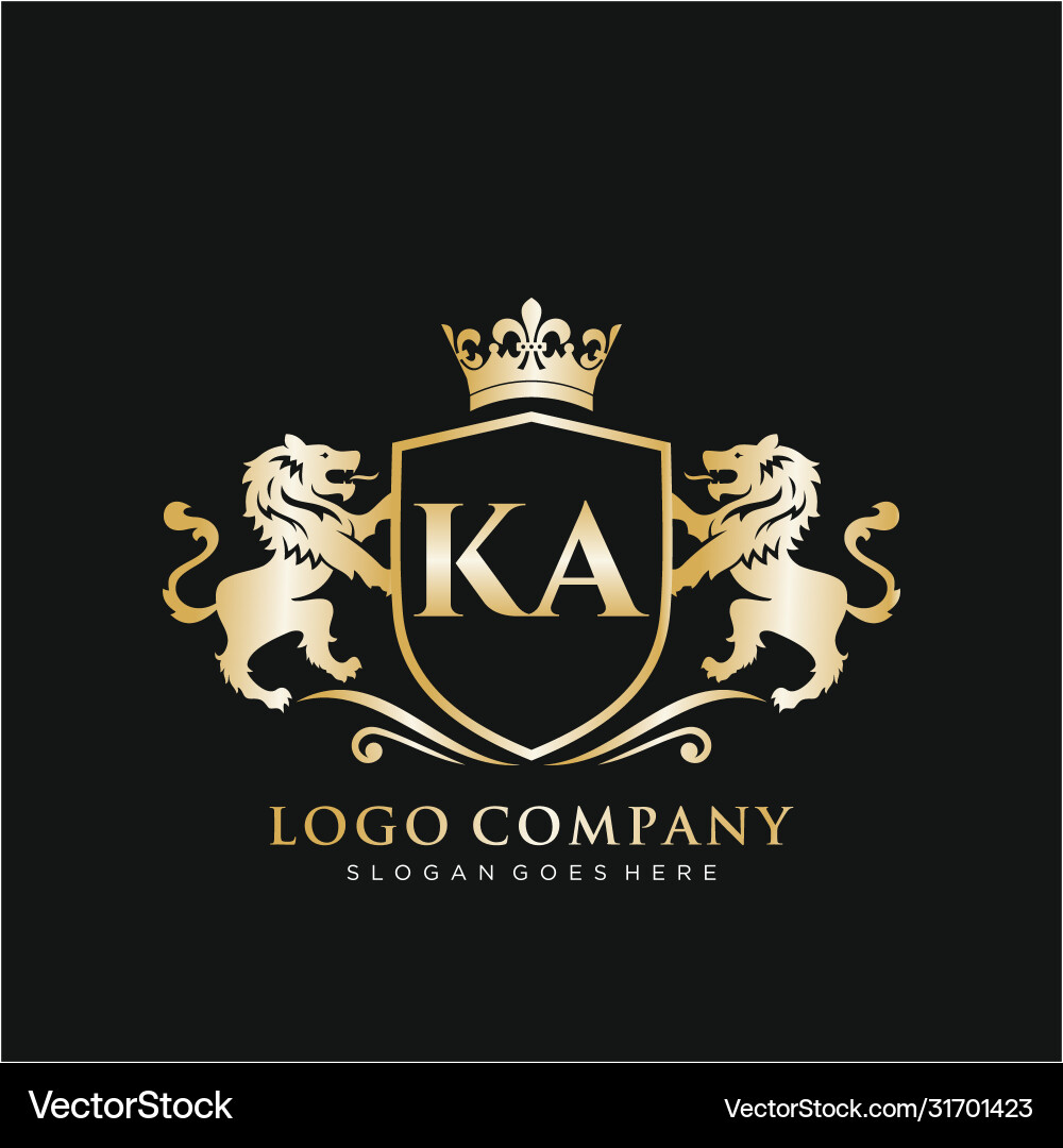 Royal Lion Letter Logo Template Vector Image