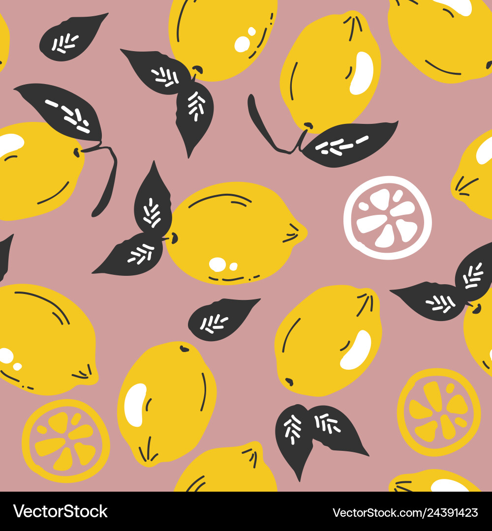 Seamless background with lemon pattern Seamless background with lemon pattern vector image