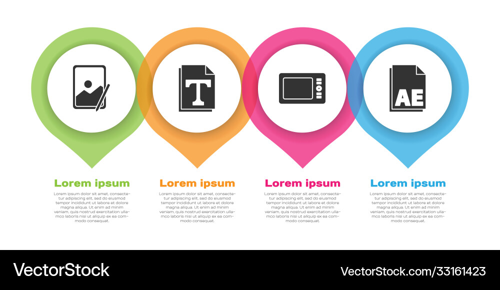 Set graphic tablet text file document vector image