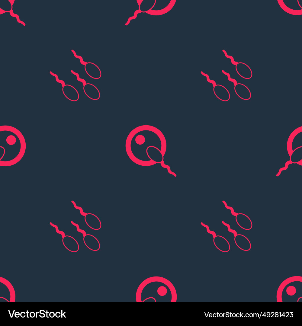 Set sperm and on seamless pattern vector image