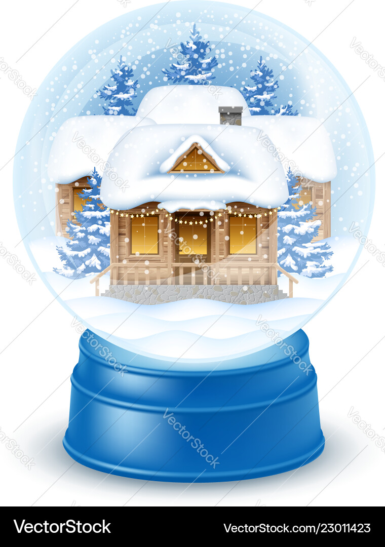Snowglobe with village houses Snowglobe with village houses vector image