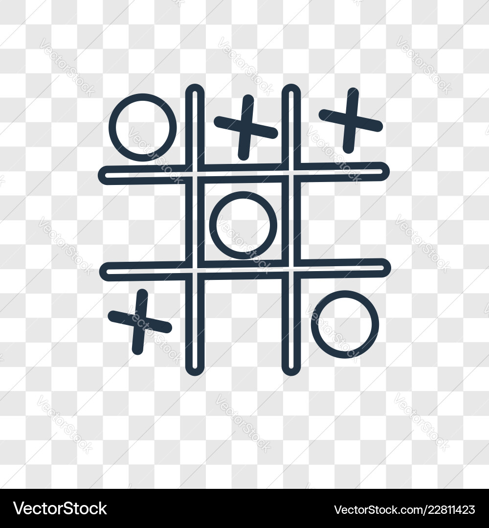 Tic tac toe concept linear icon isolated Tic tac toe concept linear icon isolated vector image