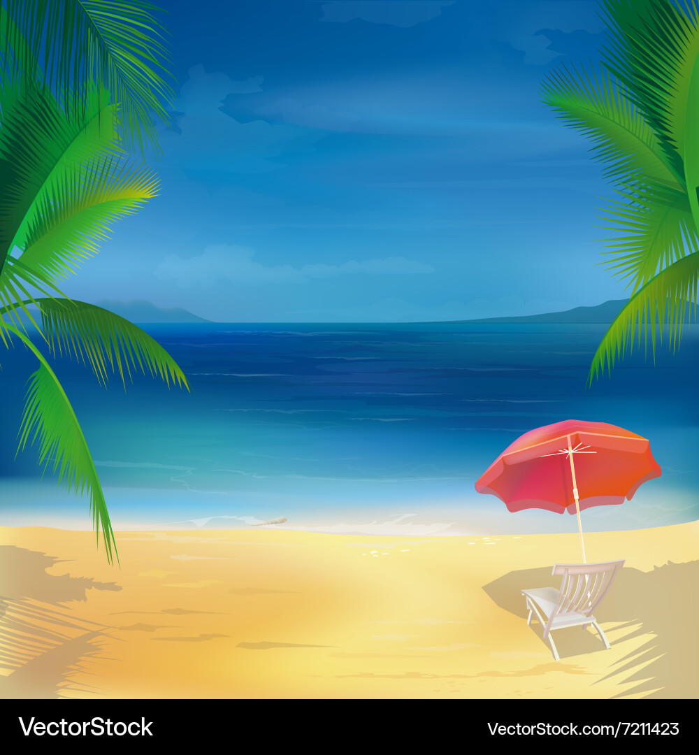 Tropical beach background Royalty Free Vector Image