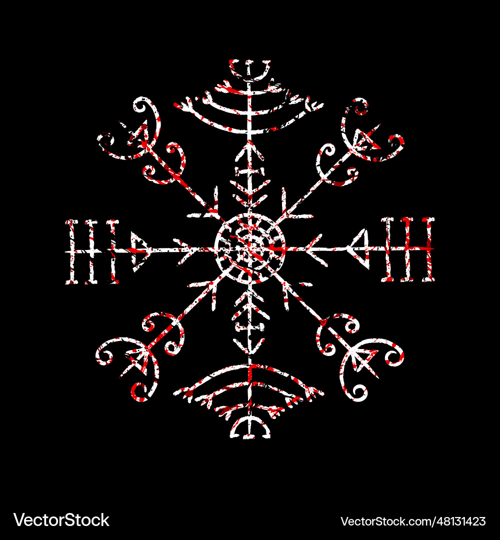 Veldismagn blood icelandic rune protection symbol Veldismagn blood icelandic rune protection symbol Vector Image