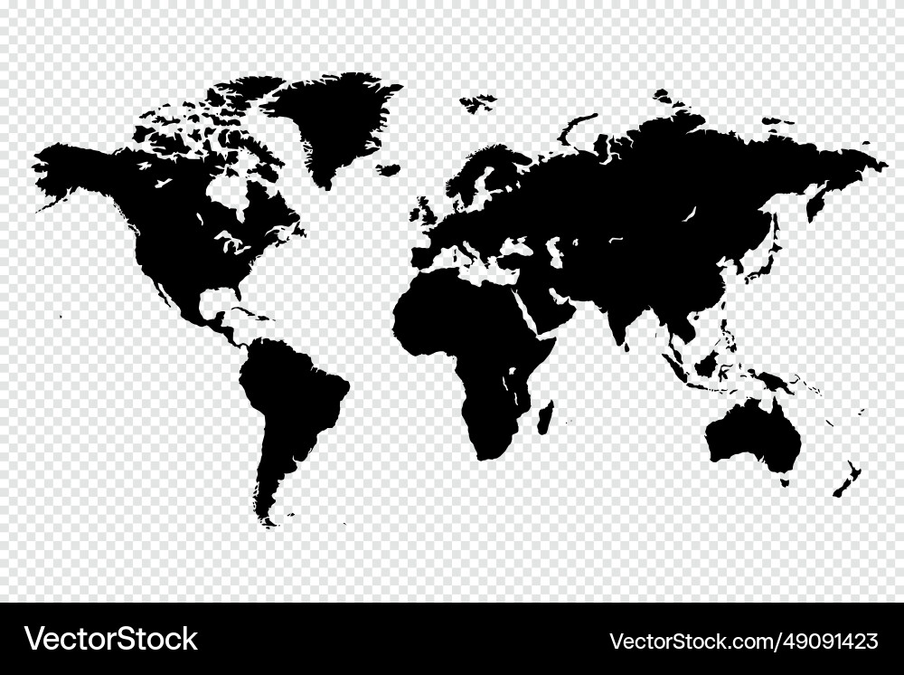 World Map Transparent Background Royalty Free Vector Image
