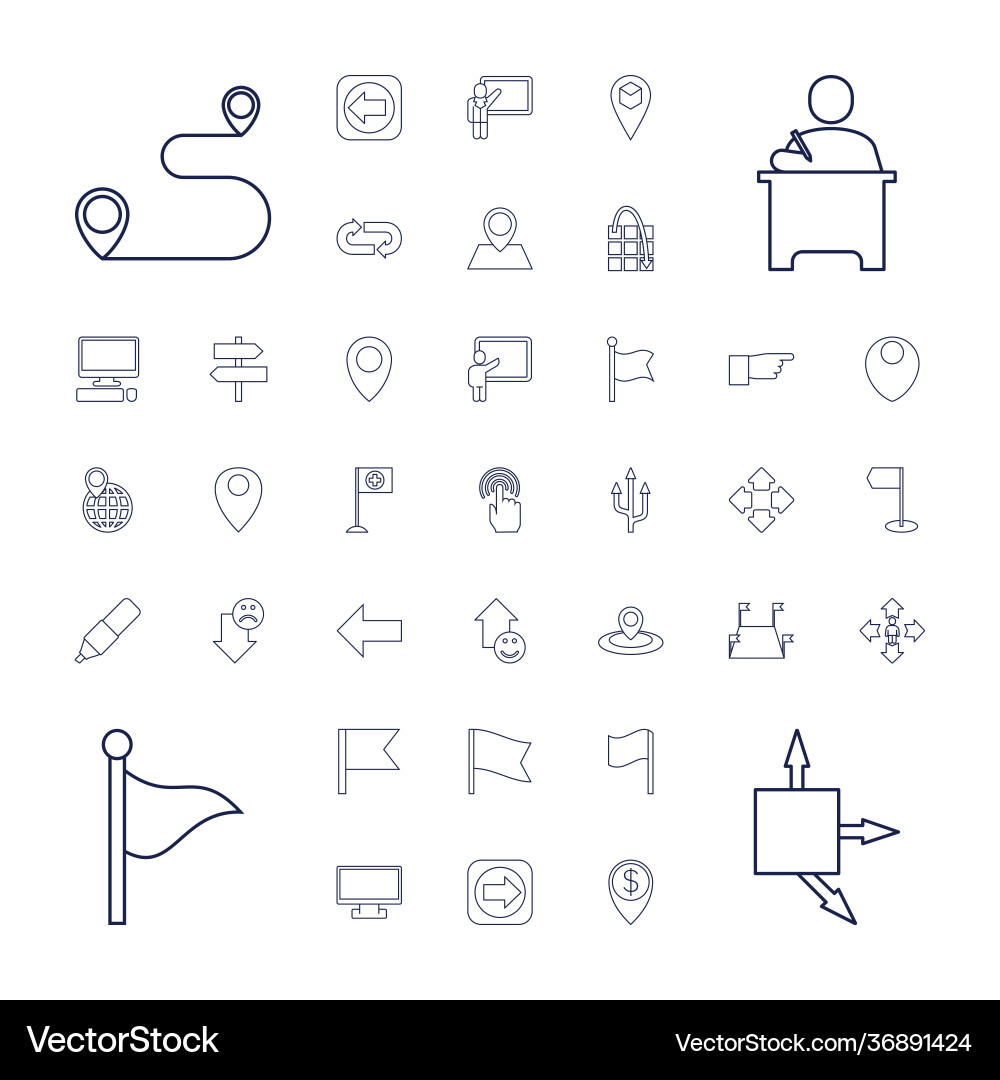 37 pointer icons vector image