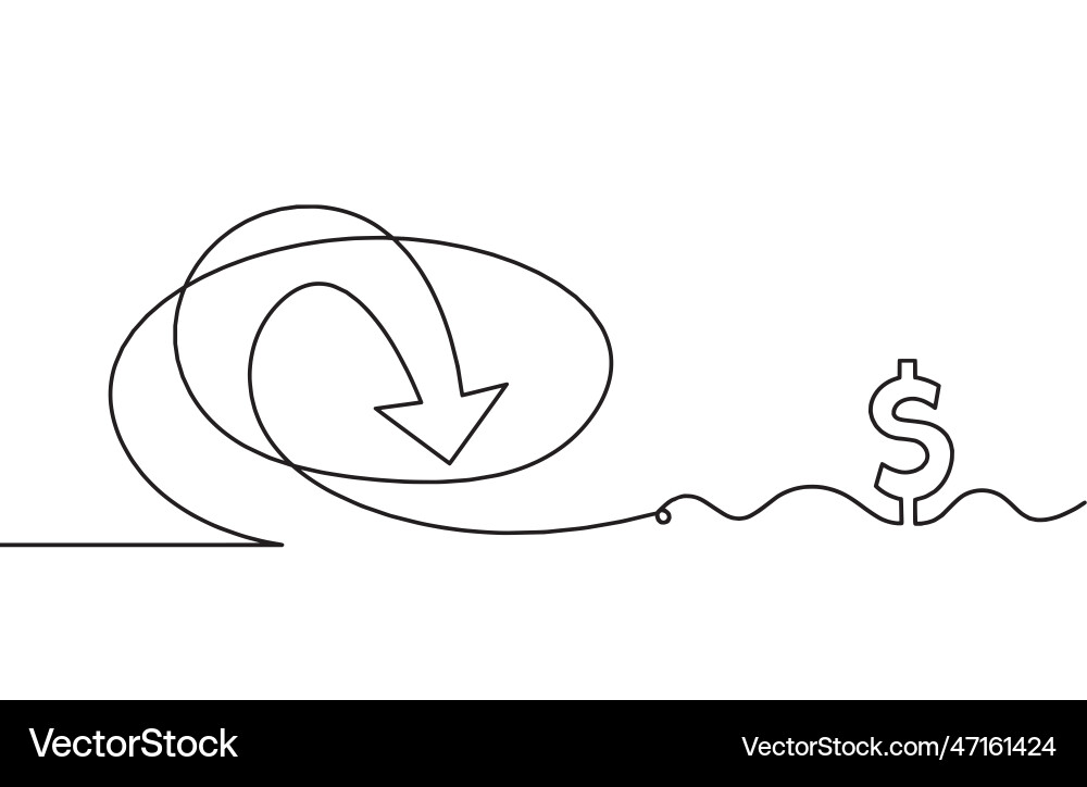 Abstract continuous lines arrows and dollar Abstract continuous lines arrows and dollar Vector Image