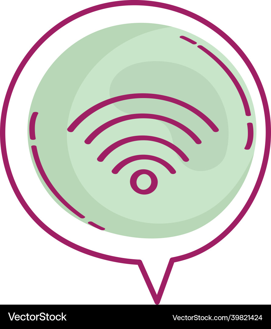 Bubble with wifi icon Vector Image