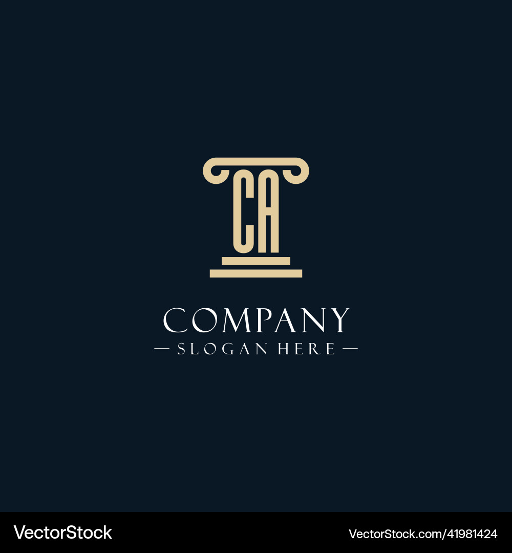 Ca initial monogram logos with pillar shapes style Ca initial monogram logos with pillar shapes style Vector Image