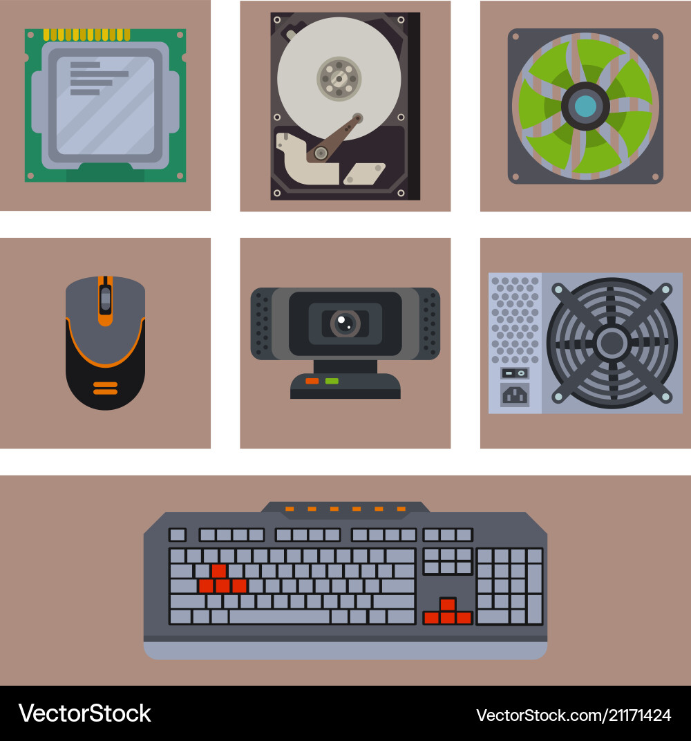 Computer Hardware & Components vector image