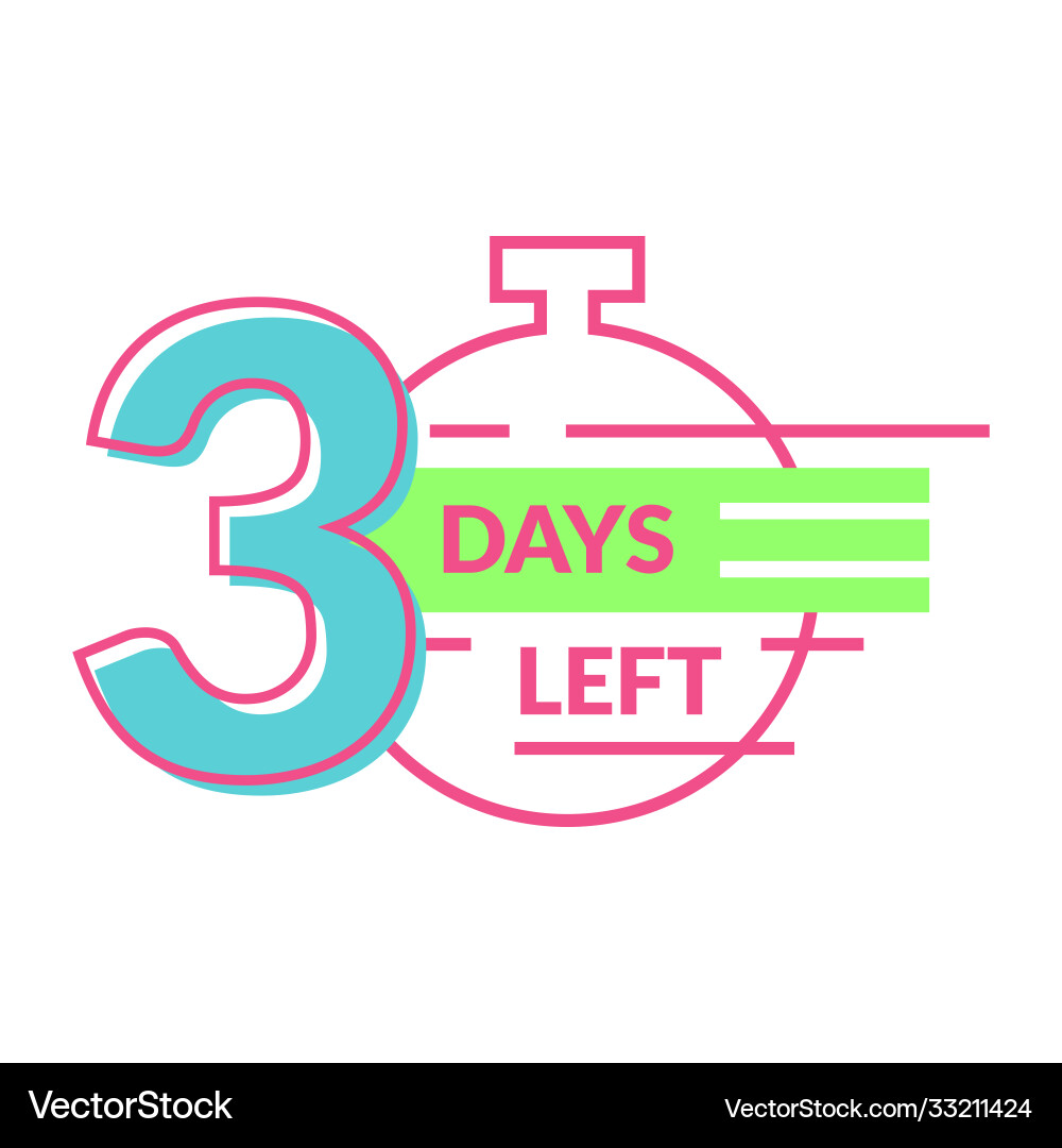 Day left badge thin line set Day left badge thin line set vector image