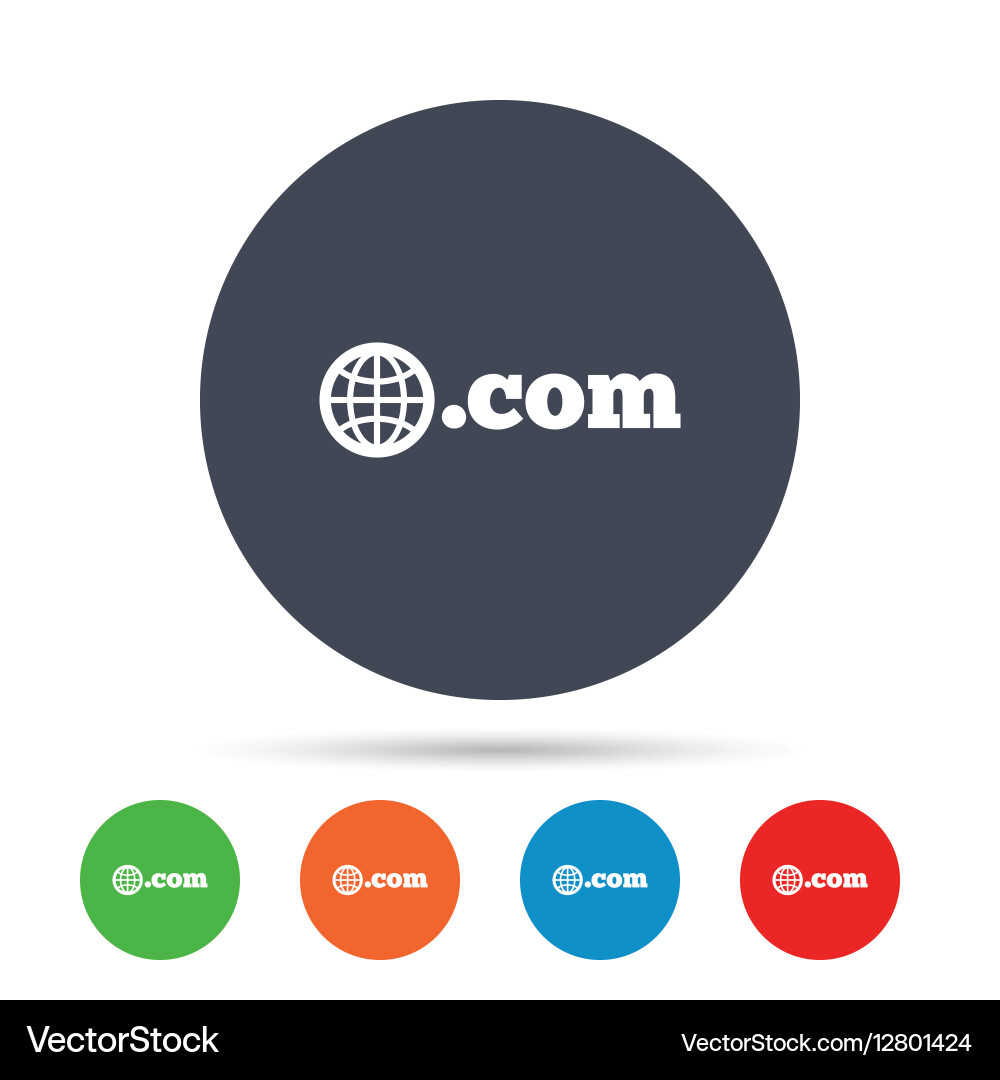 Domain com sign icon top-level internet Vector Image