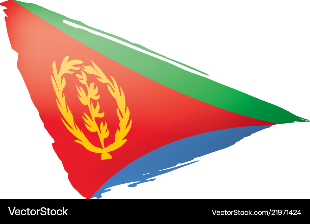 Eritrea flag on a white Eritrea flag on a white vector image