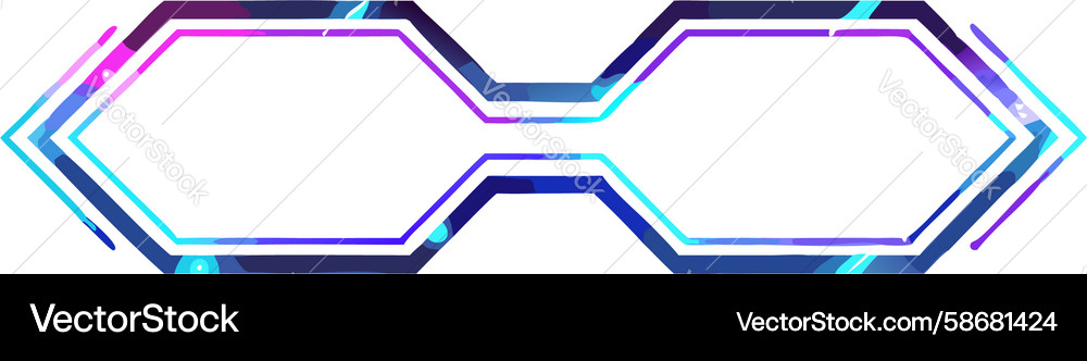 Futuristic geometric hexagonal tech frame design Vector Image
