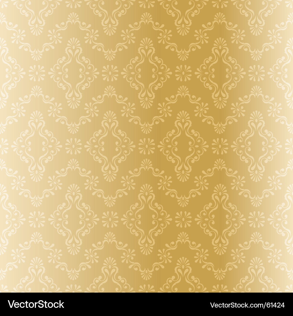 Golden Damask Pattern Vector Image