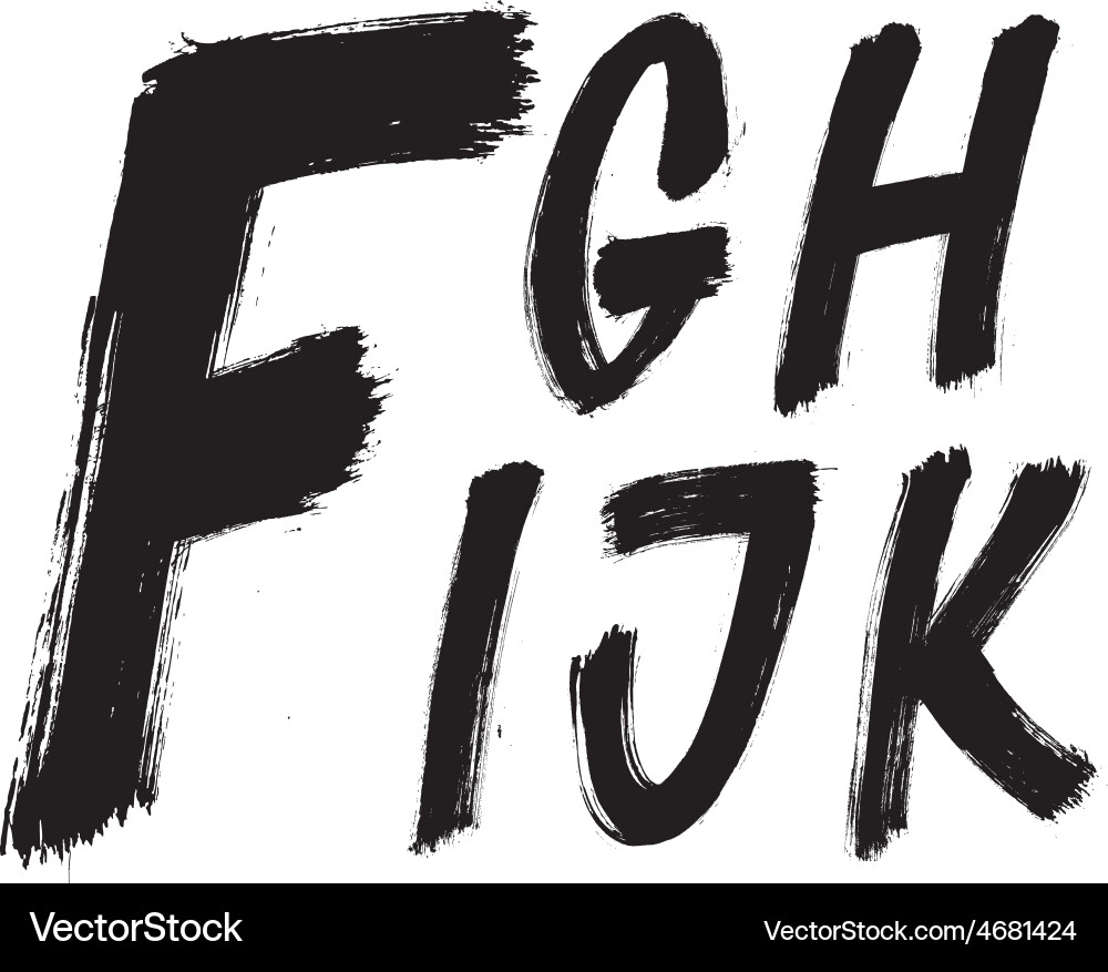 Handwritten Brush Script Font Vector Image