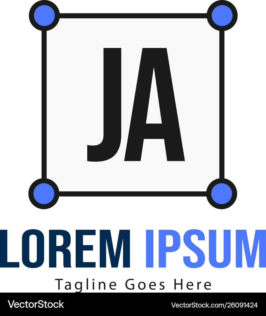 Initial ja logo template with modern frame Vector Image