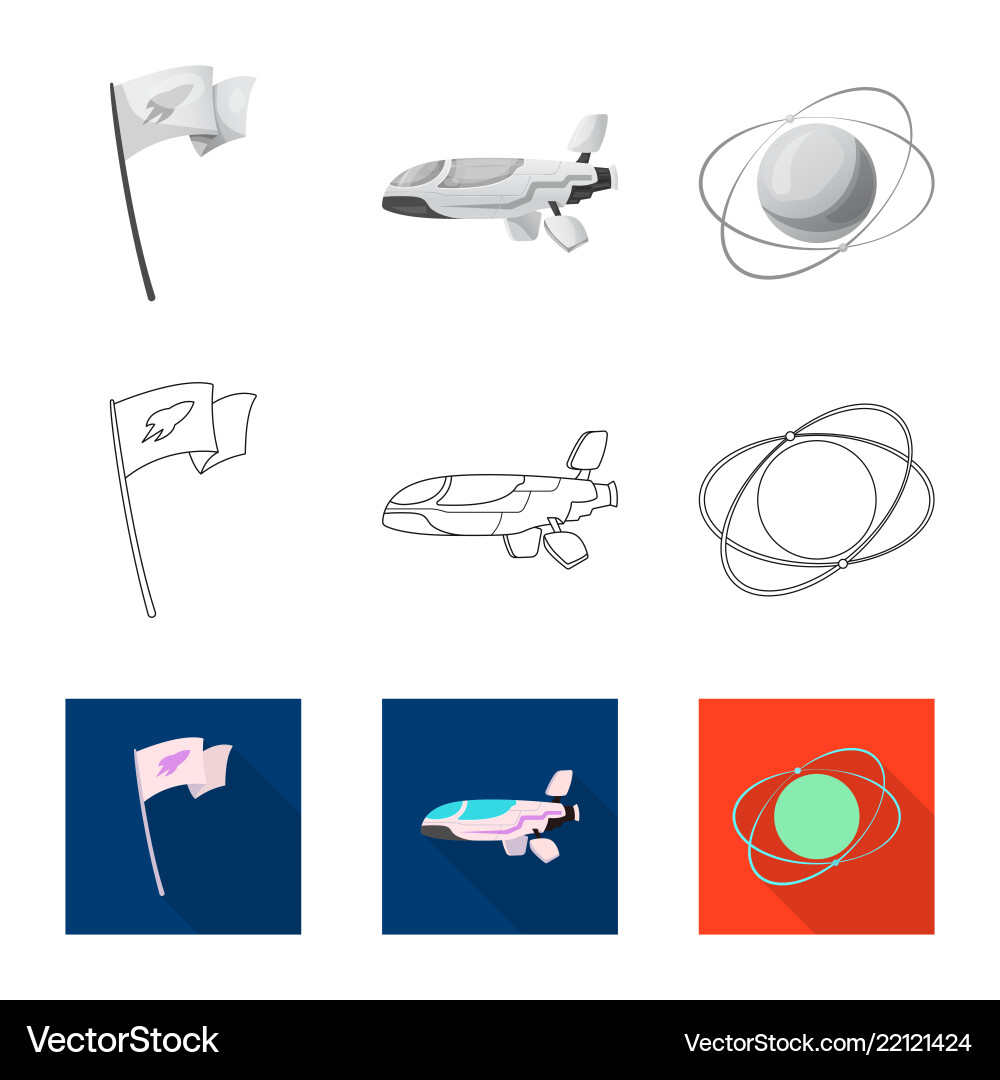Isolated object of mars and space icon collection Isolated object of mars and space icon collection vector image