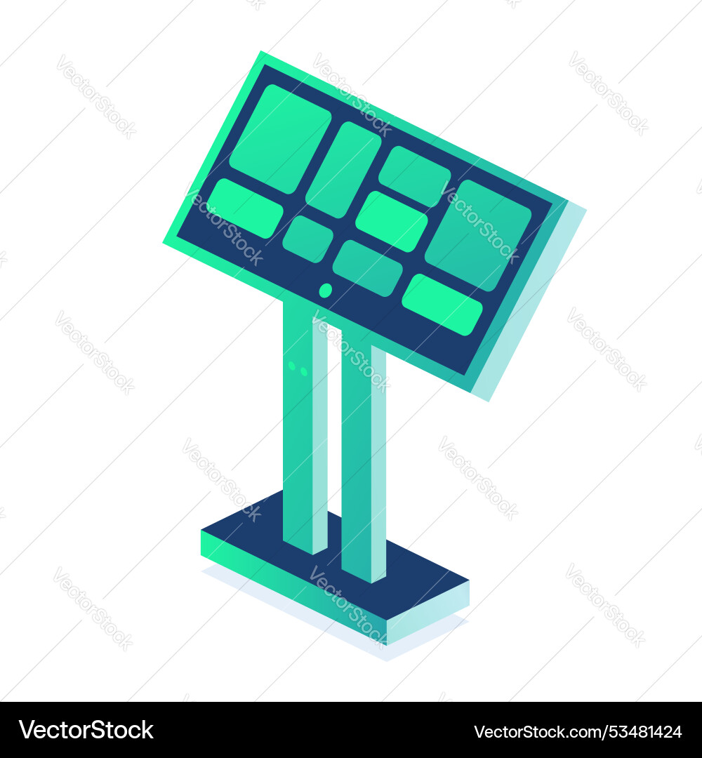 Isometric interactive kiosk self service terminal Isometric interactive kiosk self service terminal vector image