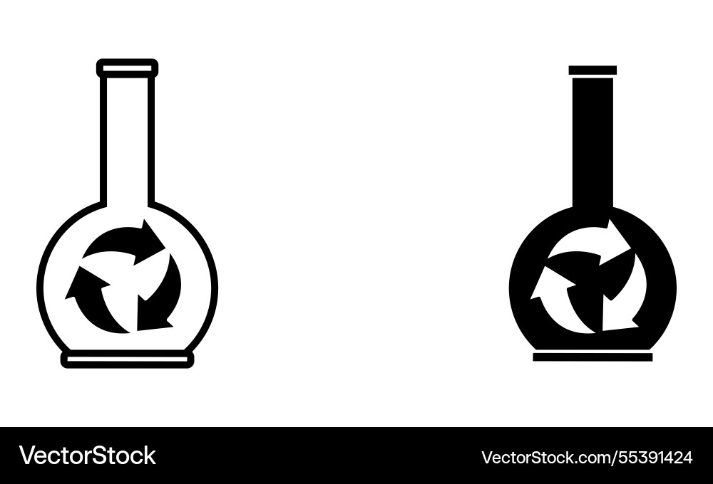 Laboratory flask with recycle symbol Laboratory flask with recycle symbol vector image