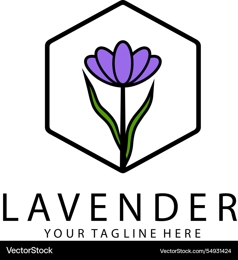 Lavender logo simple design cosmetic plant purple Lavender logo simple design cosmetic plant purple vector image