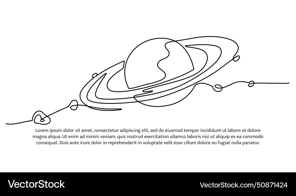 One continuous line of solar system visualisation One continuous line of solar system visualisation vector image