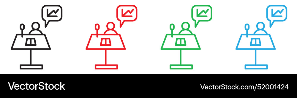 Presentation icon set featuring professional vector image